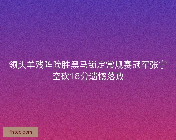 领头羊残阵险胜黑马锁定常规赛冠军张宁空砍18分遗憾落败