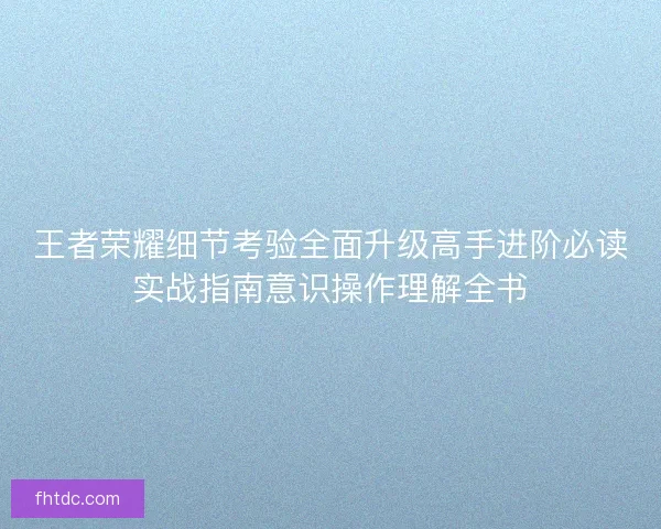 王者荣耀细节考验全面升级高手进阶必读实战指南意识操作理解全书